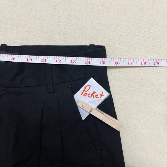 Banana Republic size 8 petite black wide leg pleated flannel pant - Picture 5 of 12